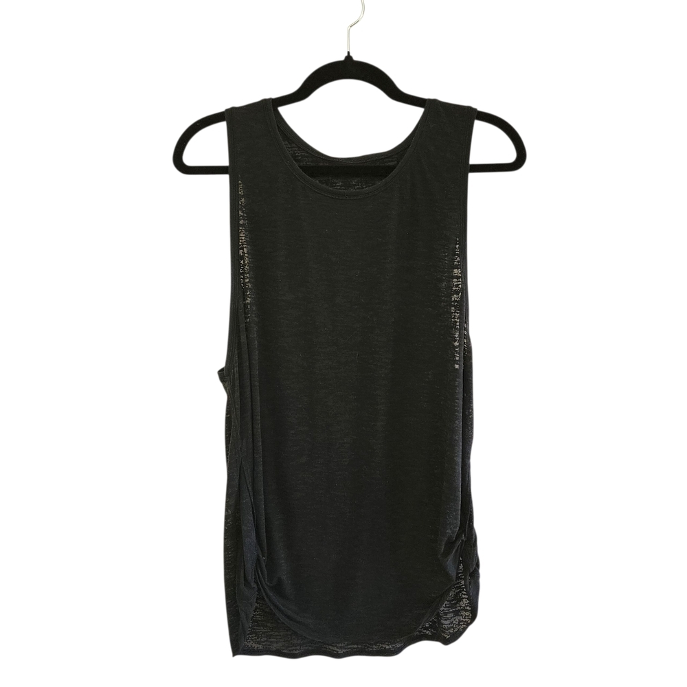 Lululemon Black Athletic Sleeveless Tank Top Round Neck Slub Knit Sz M